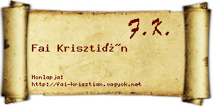 Fai Krisztián névjegykártya
