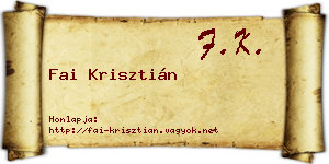 Fai Krisztián névjegykártya